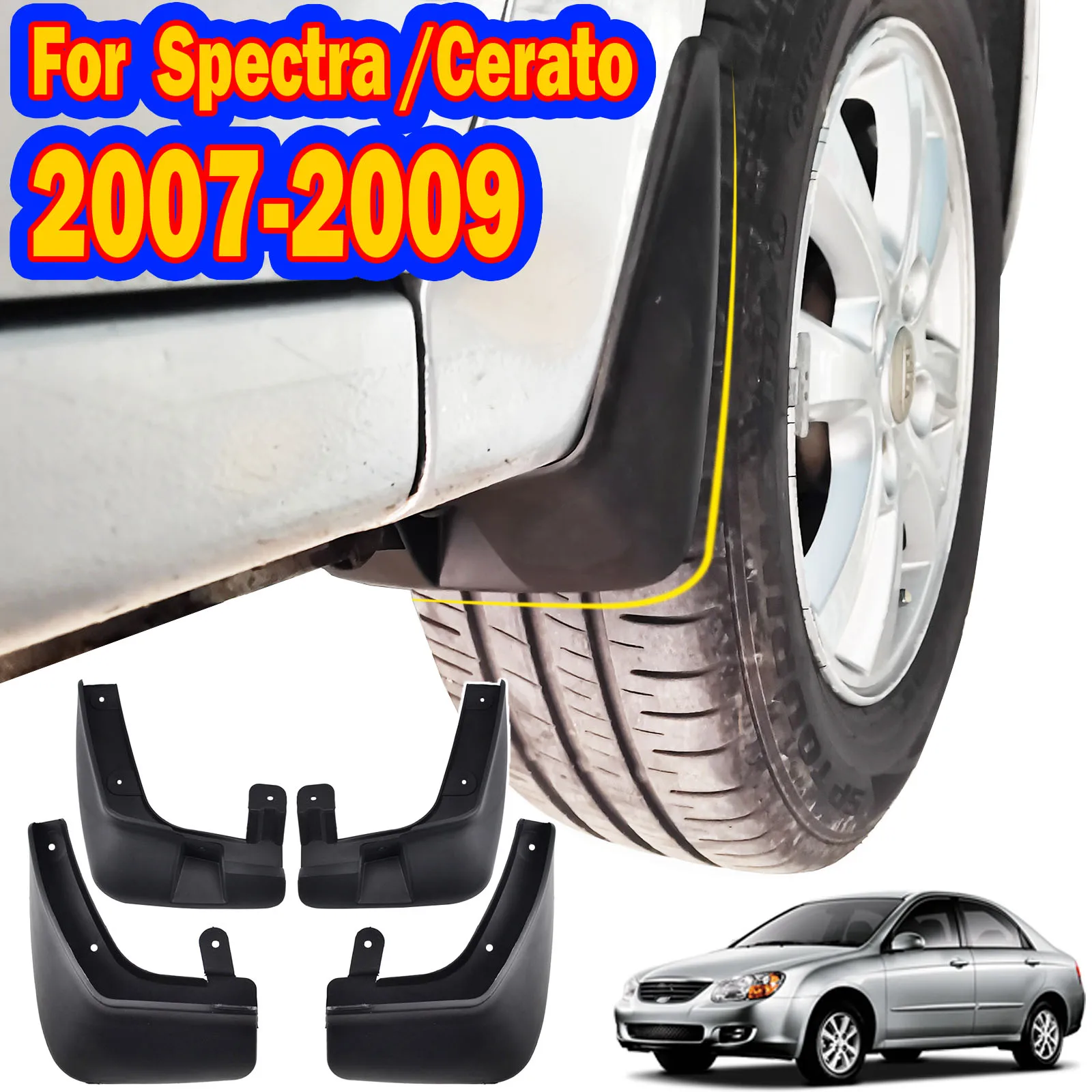 4X For KIA LD CERATO Spectra 4dr Sedan 2007 2008 2009 Car Mud Flaps splash guards mudguards fender dust Front Rear Styling