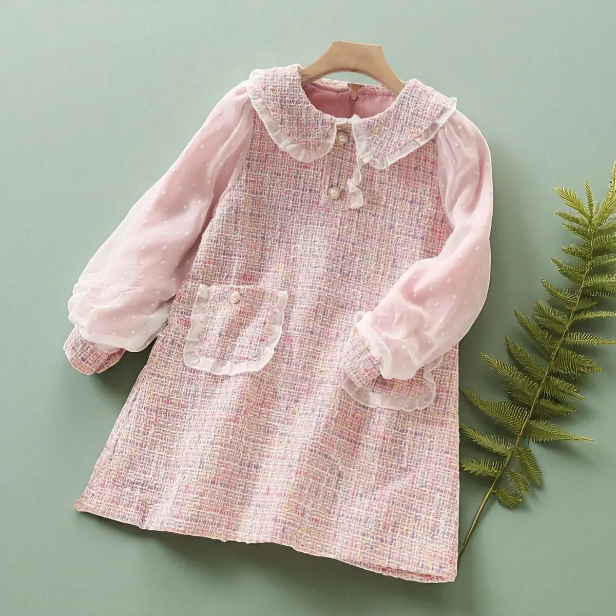 Flower Baby Girls Clothes Cute Lace Voile Wedding Birthday Party Princess Dresses Floral Embroidery Kids Dress Family Clothes