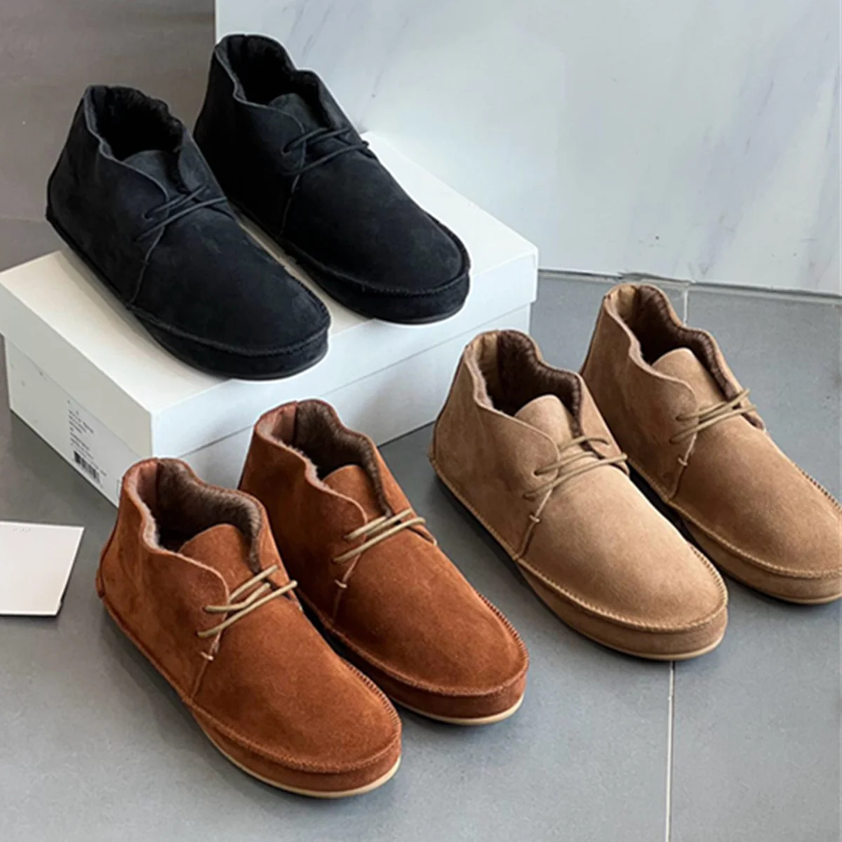 

Jenny&Dave Minimalist Top Quality Suede Woman Shoes Vintage Wool Snow Boots Shoes Shoes For Woman Loafers Women's Sneaker