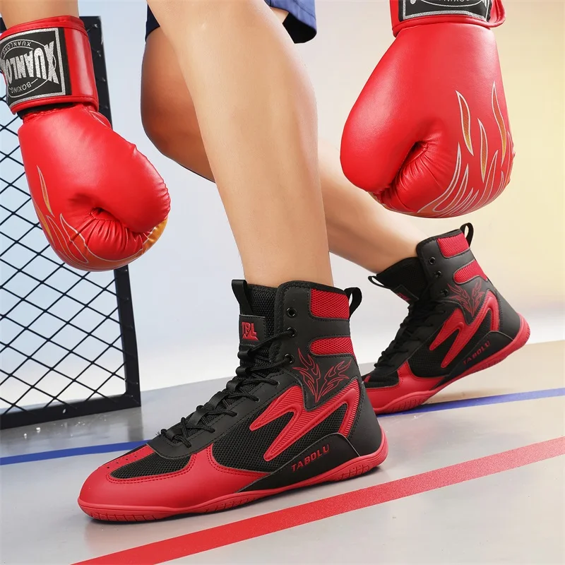 2025 رائجة البيع أحذية المصارعة الرجال في الهواء الطلق الملاكمة أحذية رياضية للرجل عدم الانزلاق الرجال رياضة التدريب حذاء القتال الأحذية