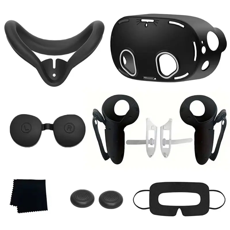 【PUBLICITY】Protective Cover Kit 8 In 1 Silicone For Meta Quest 3S VR Accessories Including Wiping Cloth Disposable Masks Ideal G