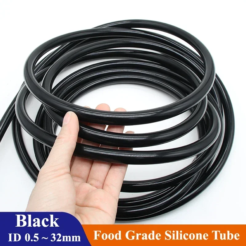 

1/3/5/10M Black Food Grade Silicone Rubber Hose ID 0.5~20mm OD 1~28mm Flexible Garden Rubber Hose Aquarium Soft Tubing Pipe