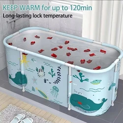 Portable Folding Bathtub for Adults and Children, Swimming Pool, Large Plastic Bath Bucket, Insulation Bathing Tub