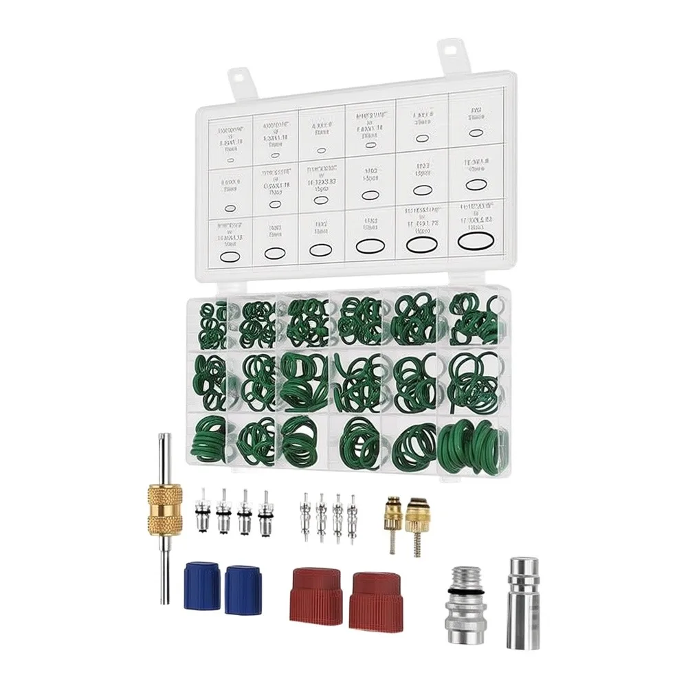 Automotive O-Ring Assortment Auto AC Repair Kit Stainless Steel Components Robust Brass And Aluminum For DIY Car Maintenance