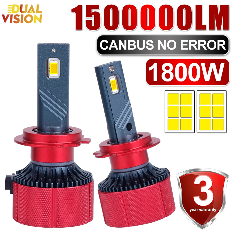 

H7 H4 H1 H3 9006 H11 H9 H8 9005 9012 HB3 HB4 1800 Вт Светодиодные лампы для автомобильных фар Супер яркие дальний/ближний свет Автоматические противотуманные фары 12 В