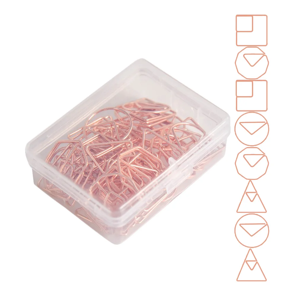 

60Pcs Electroplated Cute Geometry Paper Clips Small File Clips Multi-Use Office Decorative Document Paper Pin Clip