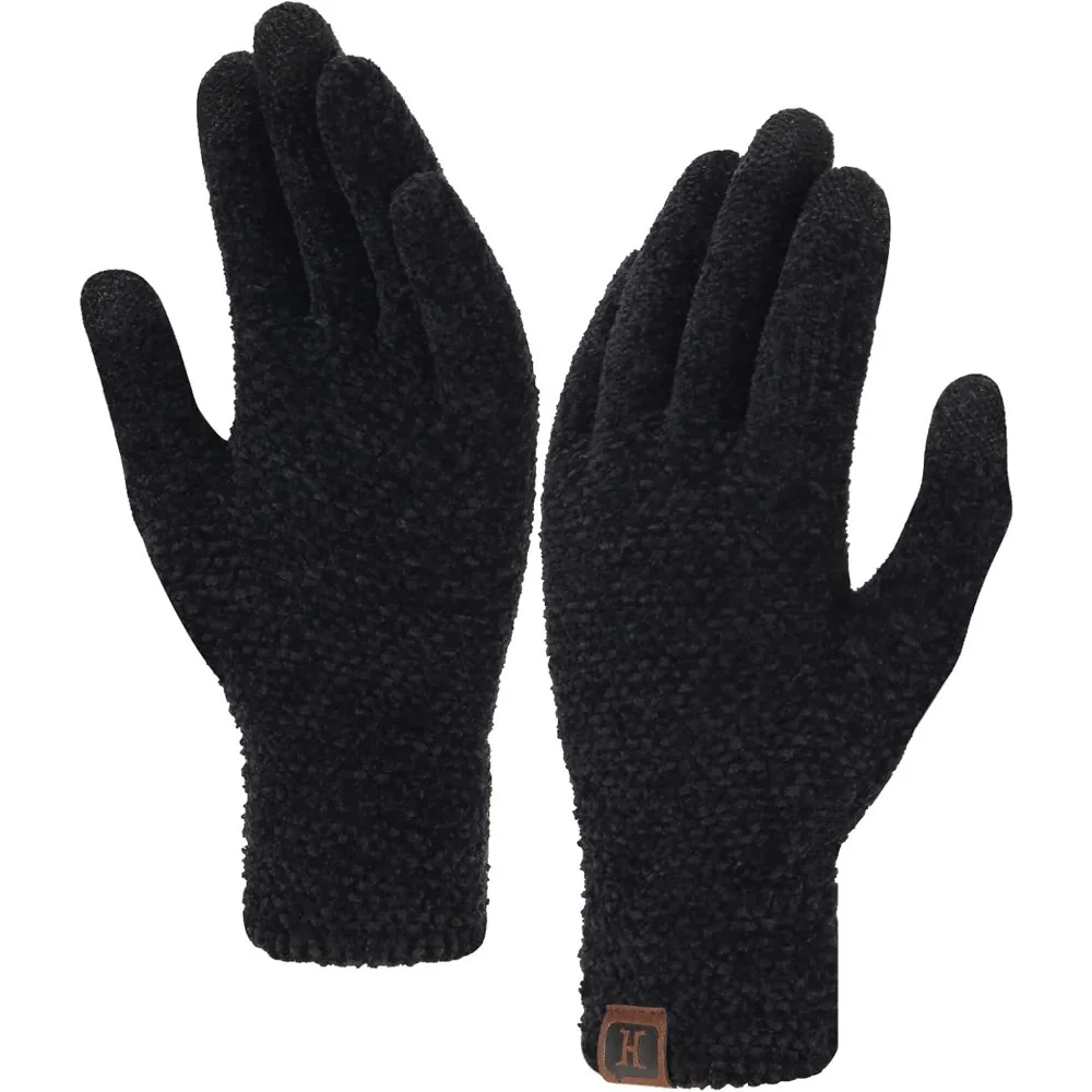 

Womens Winter Touchscreen Gloves for Cold Weather, Chenille Warm Knit Gloves