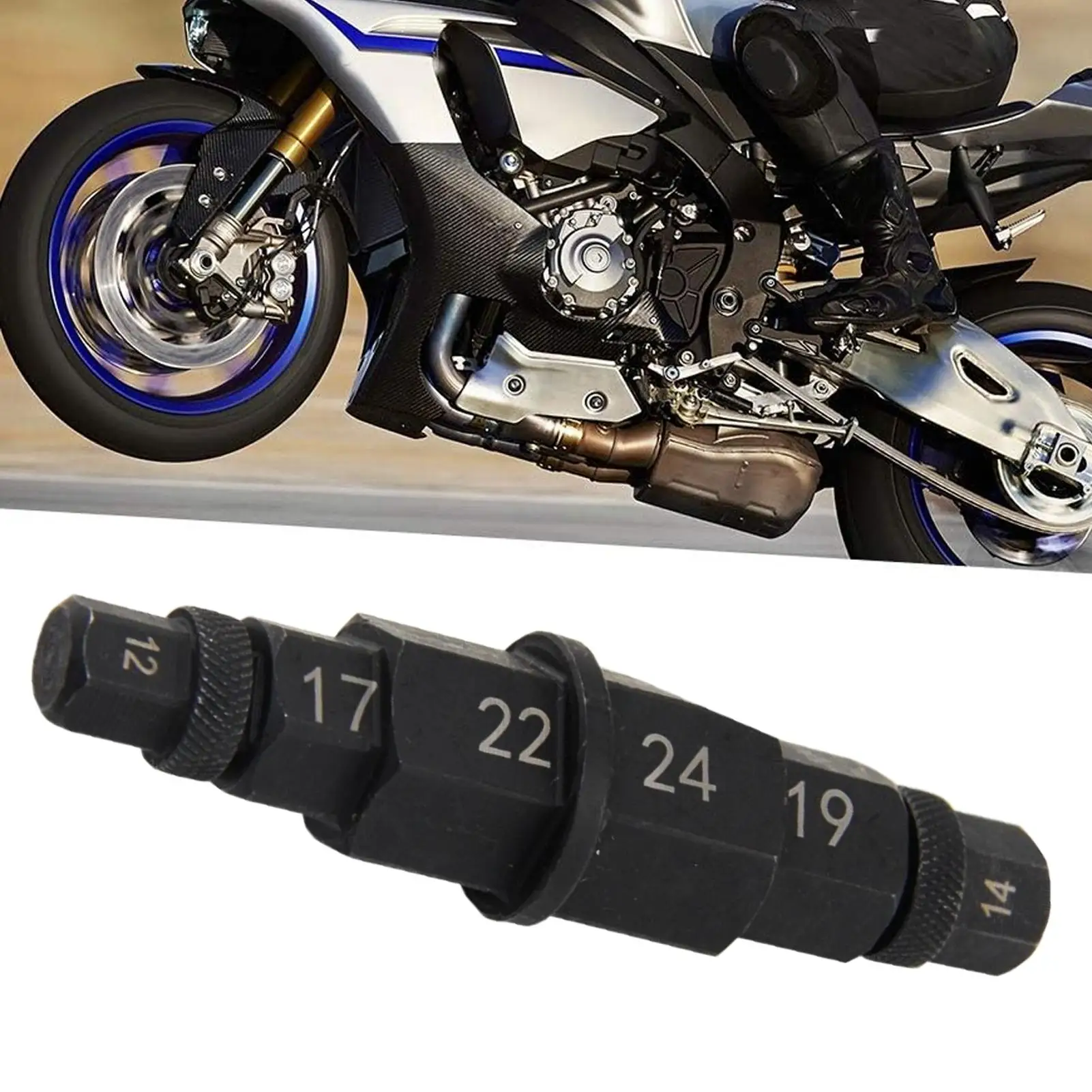Motorcycles Hex Axle Tool 12-24mm Compact Universal Tool Motorcycle Socket Adapter For Nut Tire Wheel Fork Rear Automotive