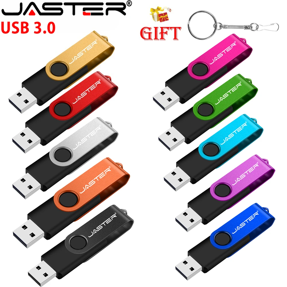 Rotatable USB 3.0 Flash Drive 128GB Free Chain Memory Stick 64GB 32GB Wedding Gift Pen Drive 16G 8G Silver Metal USB3.0 Stick 4G