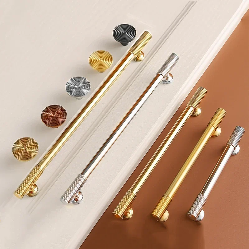 Bright Gold Solid Brass Cabinet Handles Drawer Knobs T bar Handle Bedroom Pulls Kitchen Cabinet Door Handle Pull Drawer Handles