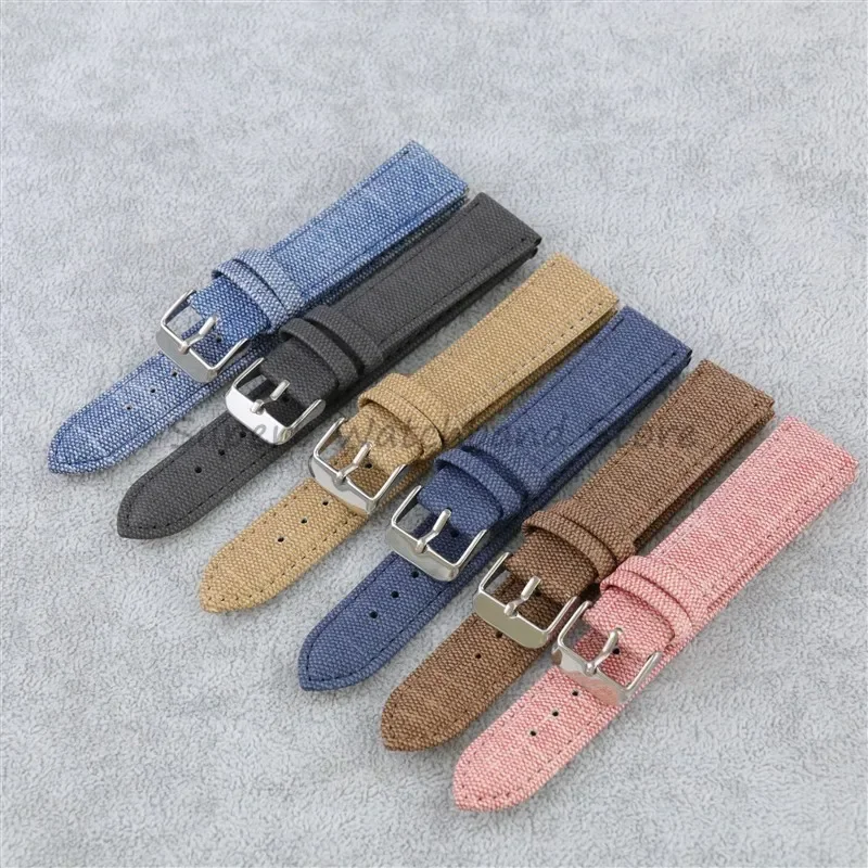 10 12 14 16 18 20 22mm Vintage Denim Pattern Watch Strap Soft Band for Men Women Universal Bracelet Watch Accessories
