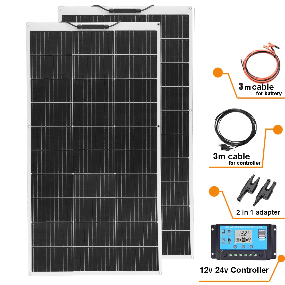 

XINPUGUANG Flexible Solar Panel 100W 1pcs~10pcs Portable Solar Panels Battery charger are Suitable for Outdoor Solar generators,
