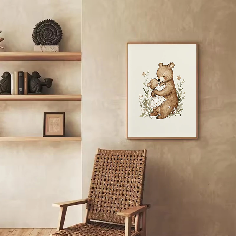 الرجعية مضحك الحيوانات اللعب الأرانب الرياضية سوان الكرتون التوضيح الملصقات حائط لوح رسم صور ديكور المنزل الفتيات غرفة