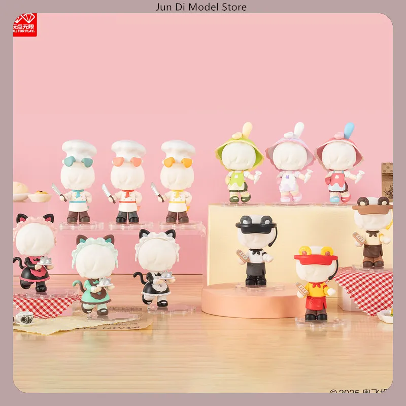 Stackable Dress-Up Parts Gacha Vol.2 Cute Food Restaurant Series, Interchangeable Head & Body Accessories Collectible Desktop