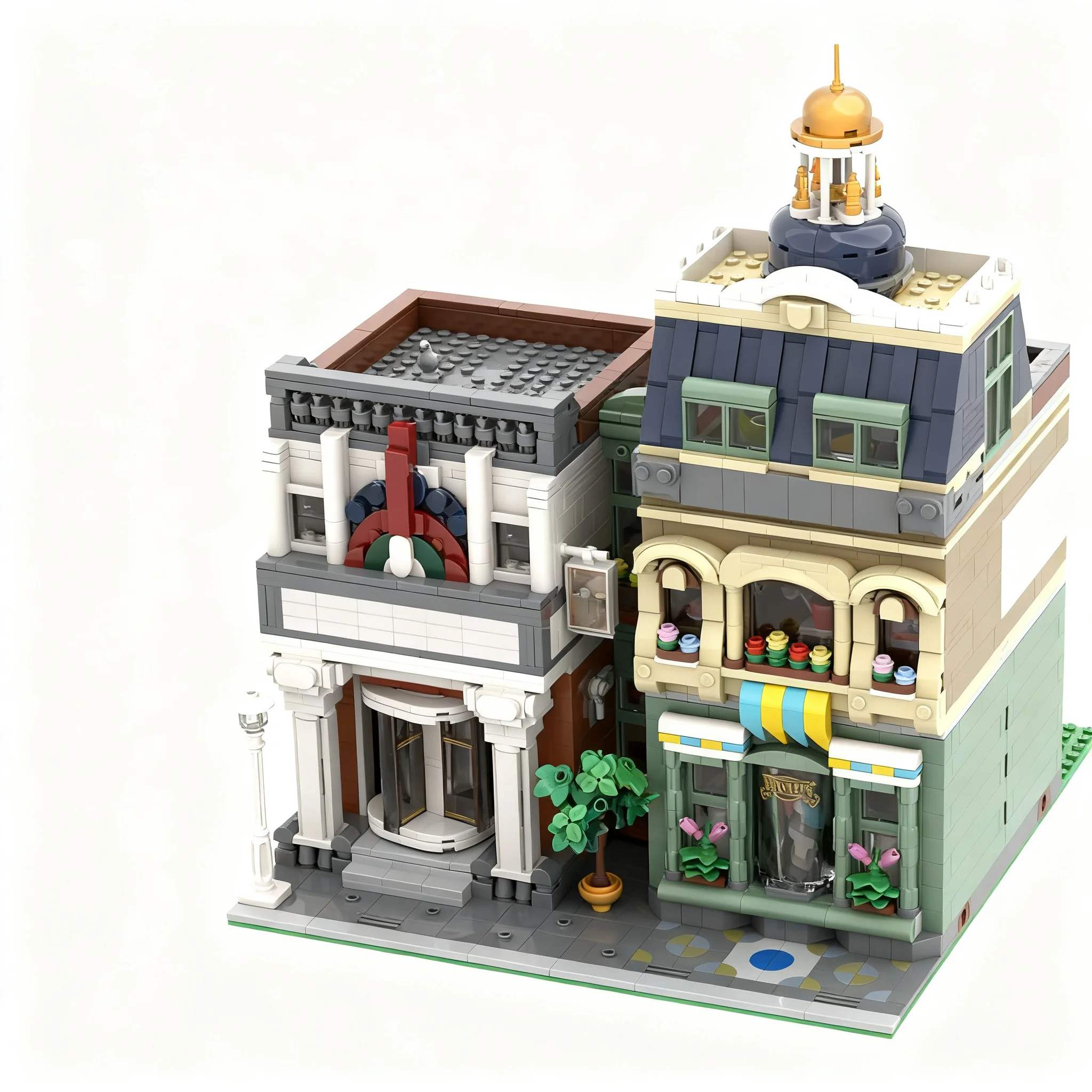 2792pcs MOC Modular Buildings Cinema - Alternative Build Shopping Street Modular Model Building Blocks Construction DIY 3D Art
