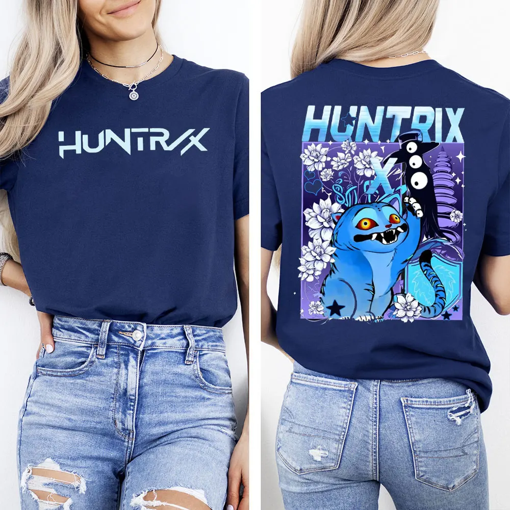 

Kpop Demon Hunters 2-сторонняя хлопковая рубашка Huntrix Mira Rumi Zoey Derpy Tiger Футболка в подарок для мужчин и женщин Fans Sa.ja Одежда Трендовый топ