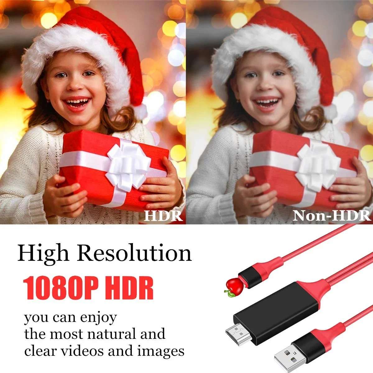 1080P HDTV Cable TV Digital AV Adapter for iphone to HDMI-compatible Cables for iphone 8 7 8plusX XR XS 11 for ipad Mini Air Pro