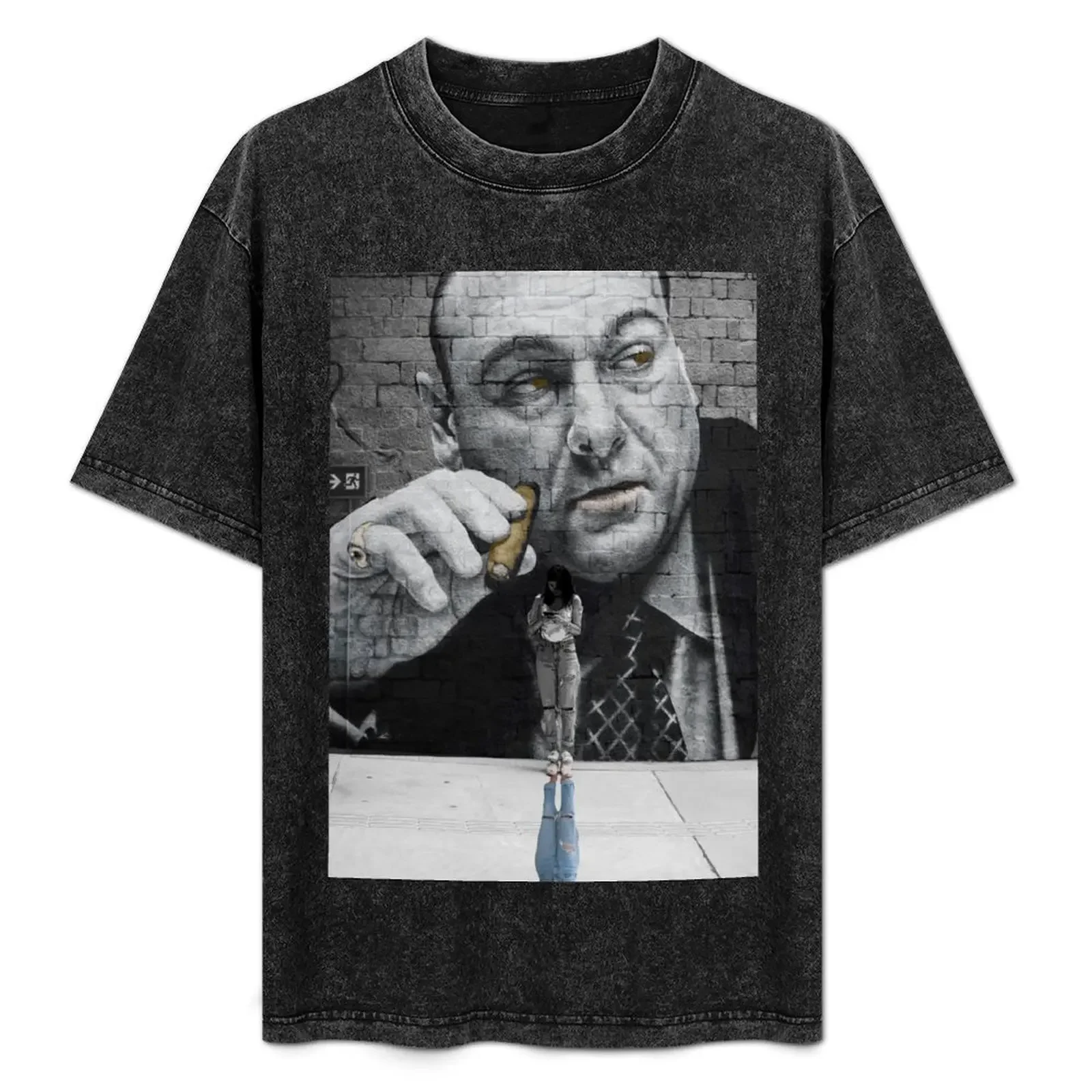 

Tony Soprano- Wall Graffiti art T-Shirt blue archive quick-drying for a boy blue lock mens graphic t-shirts funny