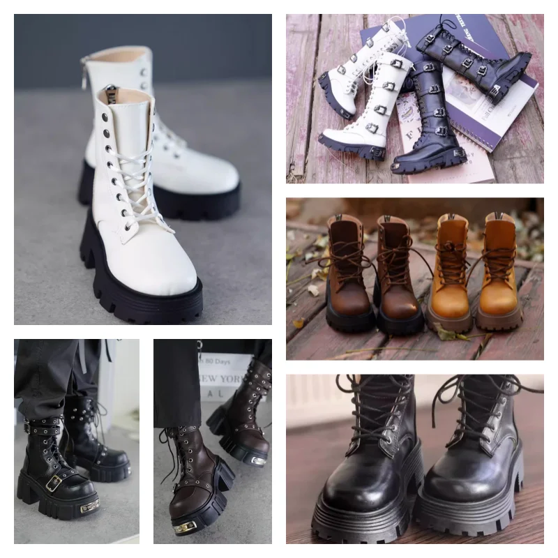 

POPO68 BJD кукольная обувь для куклы ID75, модная обувь, черные, белые, коричневые высокие сапоги, аксессуары для кукол, подарок «сделай сам»