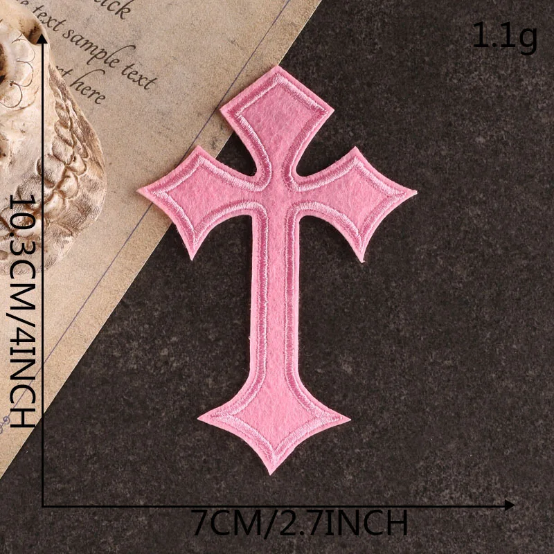 Patch Thermocollant Hard Rock Bibel Stich für Kleidung Eisen auf Kreuz Stickerei große Menge Lot Designer kleine Nähen DIY Schmelzbar – Detail 13