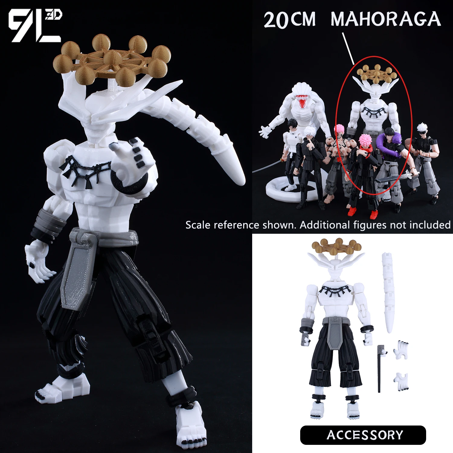 9L3D Lucky13 Jujutsu Kaisen Yuuta Okkotsu Katana 3D Figure, Multi