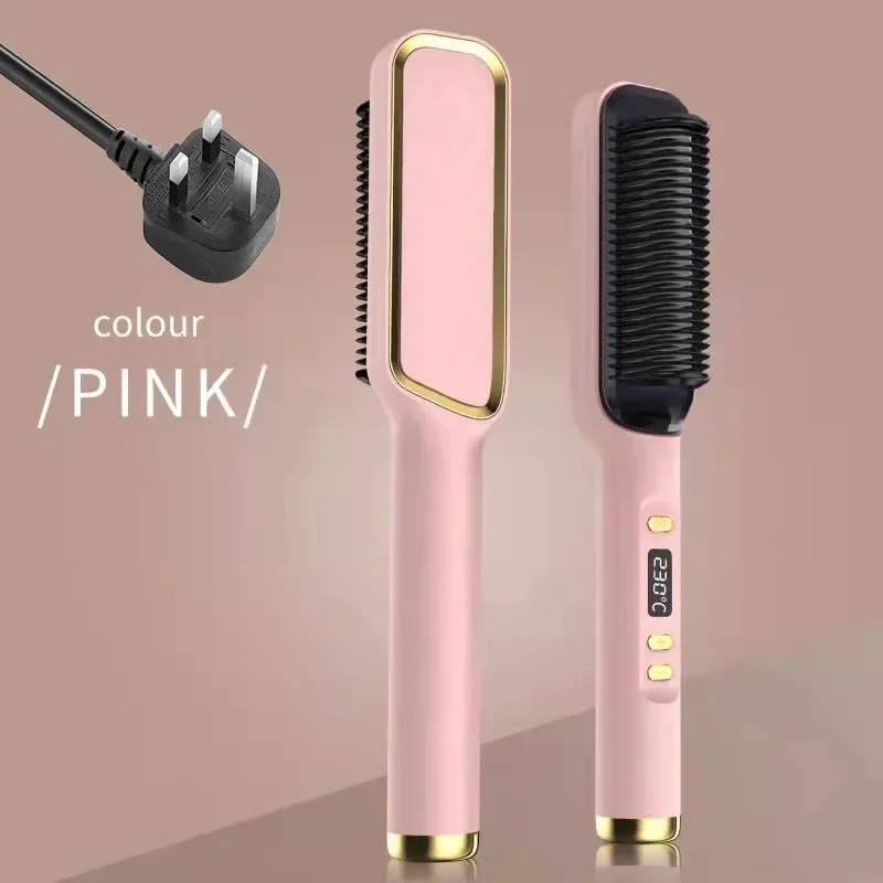 Electric Hot Comb Multifunctional Straight Hair Straightener Comb Negative Ion Anti-Scalding Styling Tool Straightening Brush T