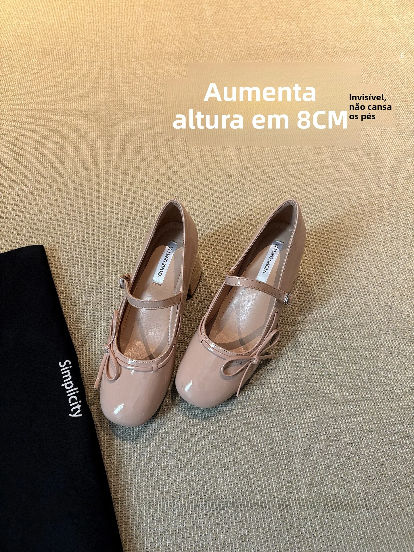 lamb-leather-knot-high-heels-mary-janes-women's-chunky-heel-shoes-ballet-flat-casual-fashion-footwear-spring-season