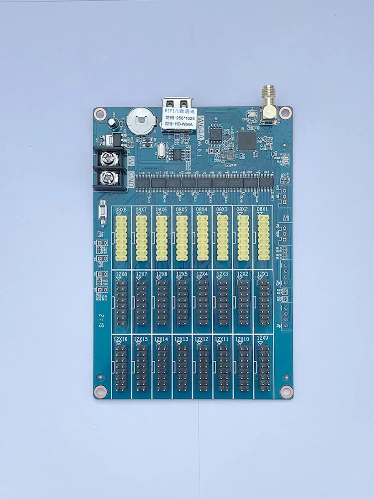 HD-W64A Single Color LED Panel Mobile Phone WiFi Control Card LED Display Screen Pixel Display USB Port  HUB08 HUB12 Motherboard