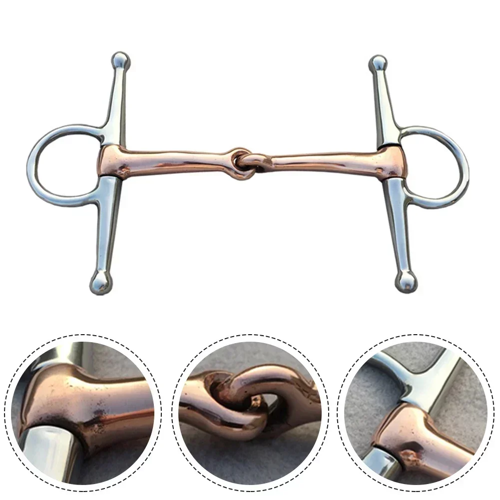 1 pçs 13cm cavalo bit de aço inoxidável bochecha completa lanche bit cobre boca cavalo tack equipamento para cavalos