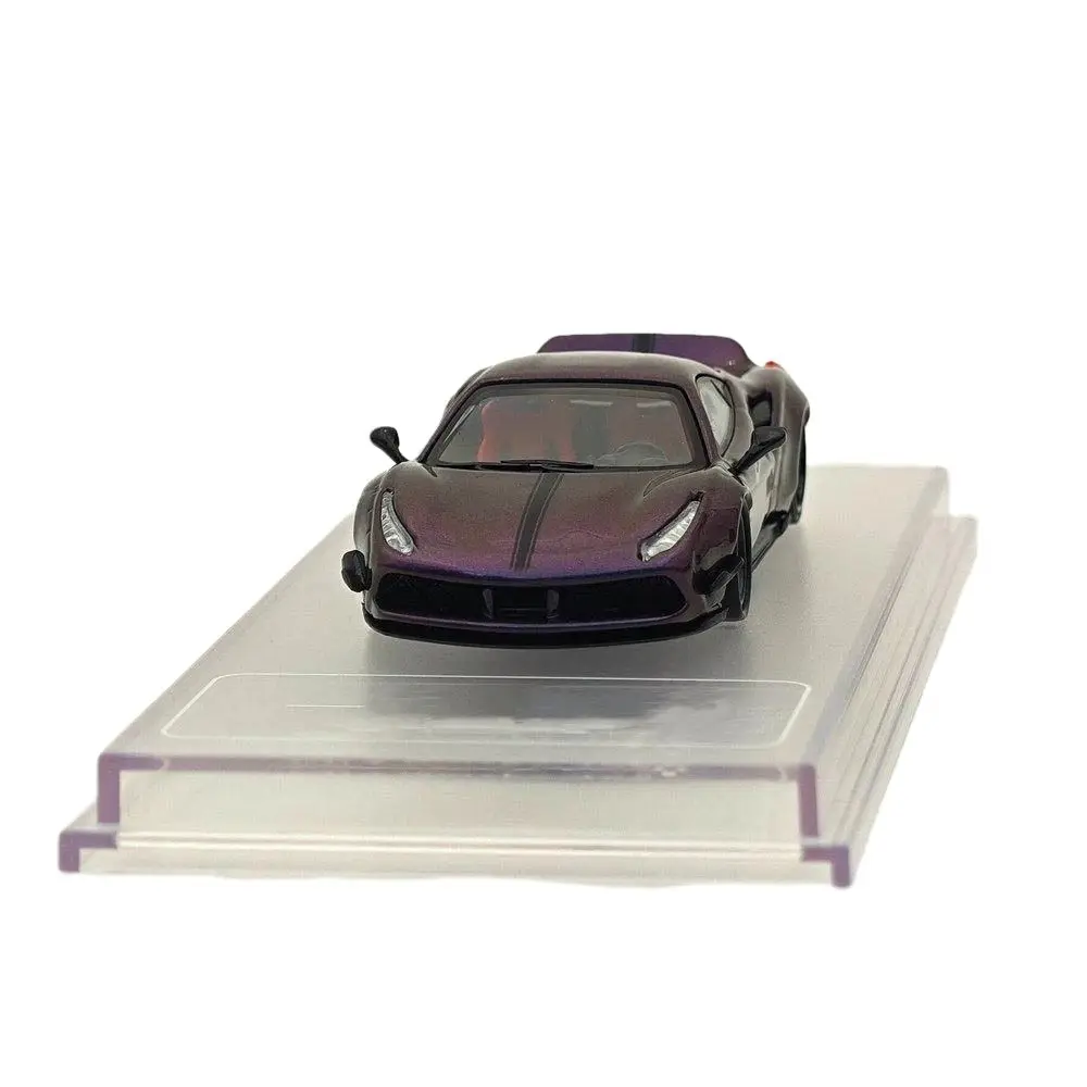 CM 1/64 LB-Works 488 Widebody LBWK Chameleon Magic Purple Diecast Model Car Miniature Toy Vehicle Models Collection