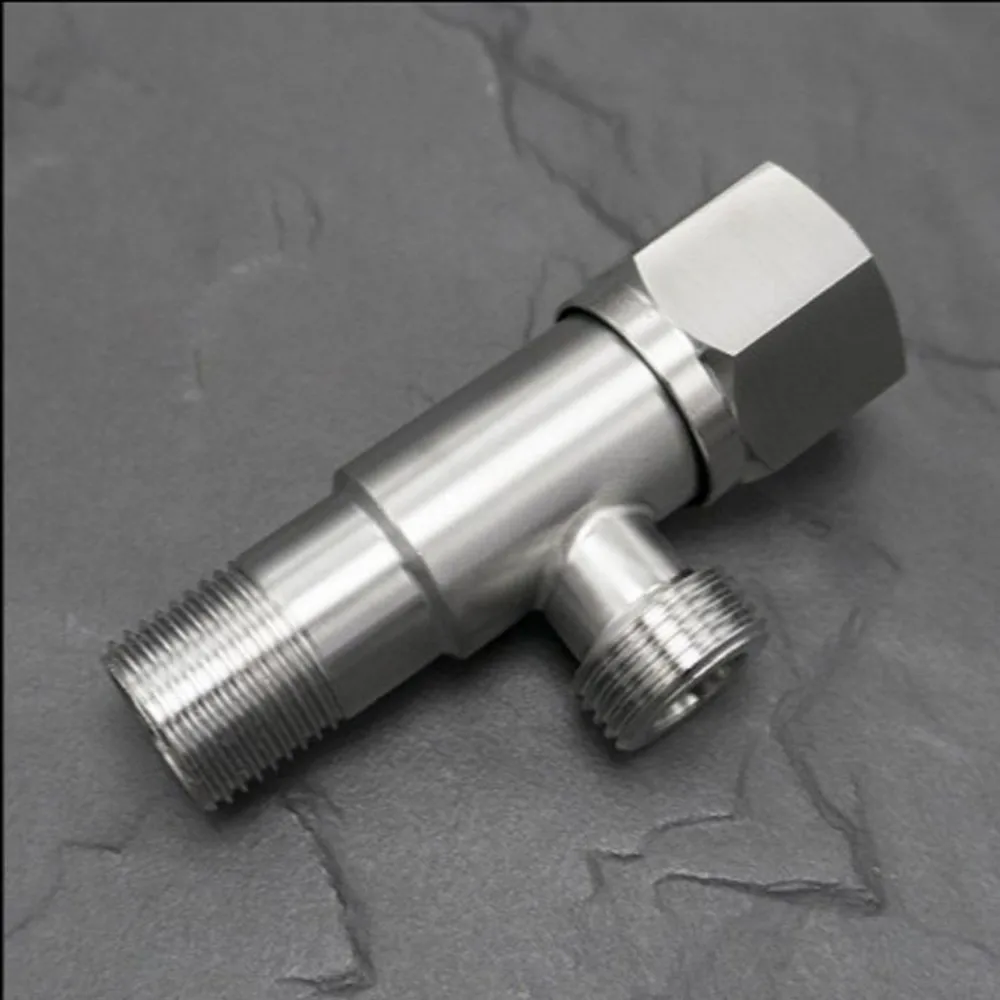 Stainless Steel Hot Cold Angle Valve Rust Proof Quarter Turn Toilet Water Stop Valve Hexagonal Wheel Triangular Valve Kitchen
