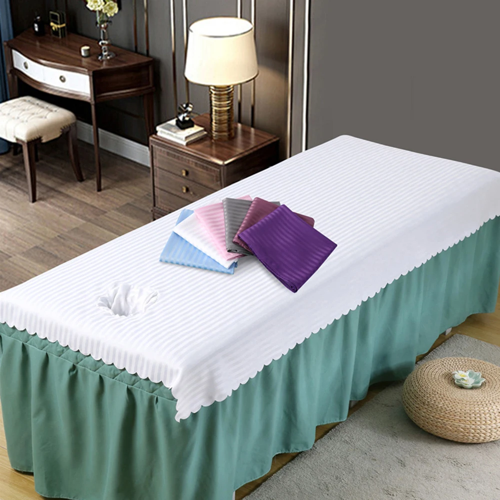 

Beauty Bedsheet Cosmetic Salon Sheets Massage Treatment Soft Sheets Spa SPA Bed Table Cover Sheets with Hole Flat Bed Sheet