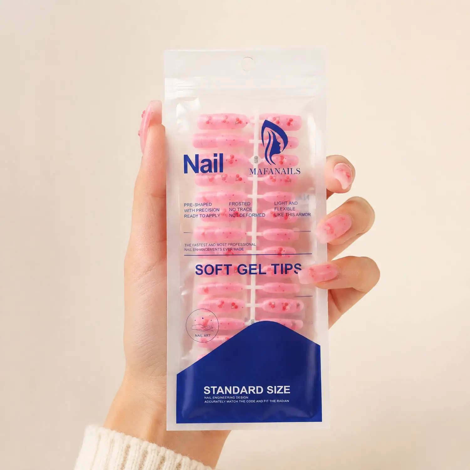 1Bag Soft Gradient Pink Cherry Press On Nail Pink And White Dots Cherry Fake Nail Fashion Art Cherry False Nail