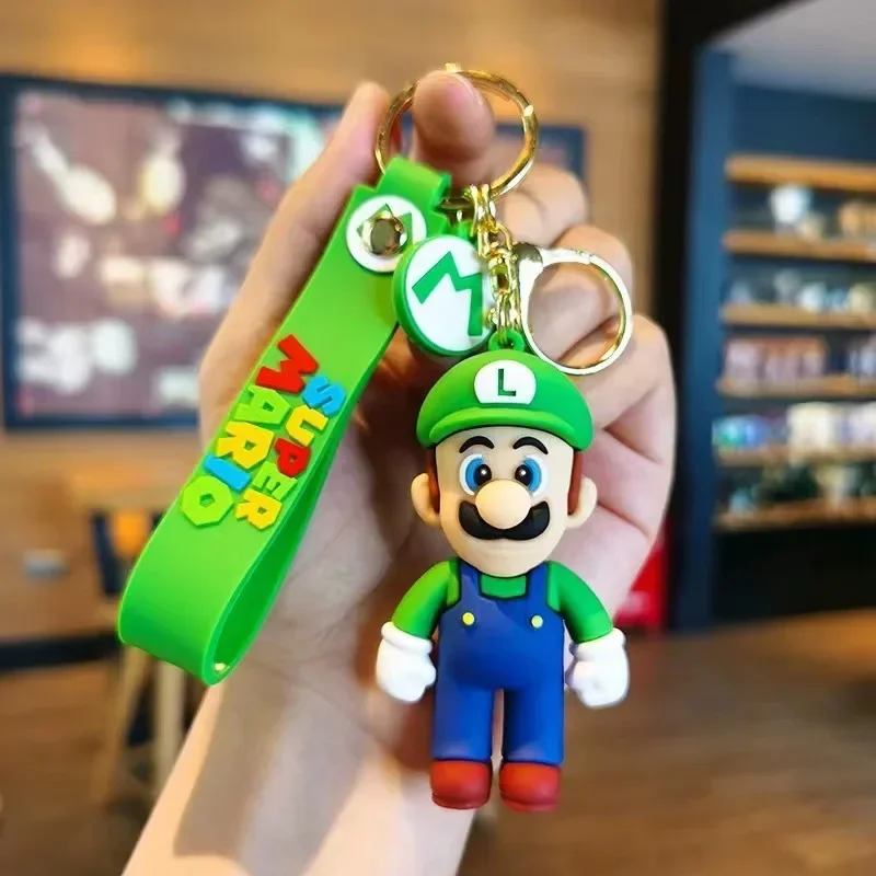 20 Styles Game Super Mary Keychains Mankey Peach Anime Figure Toad Yoshi Car Decoration Backpack Pendant Accessories Kids Boy