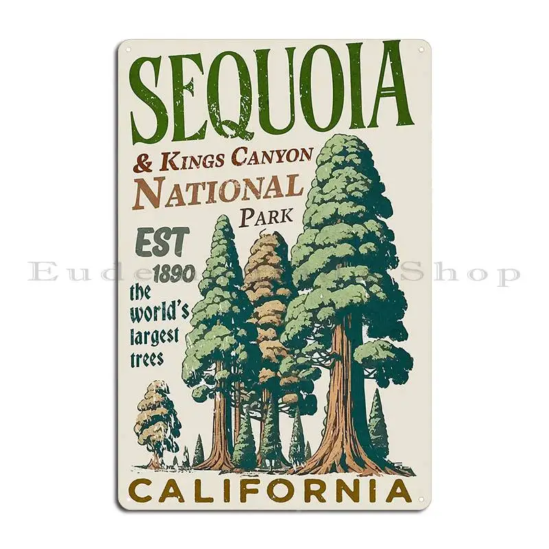 Sequoia Kings Canyon National Parks Metal Plaque Poster Party Garage Club Bar Customize Wall Decor Tin Sign Poster