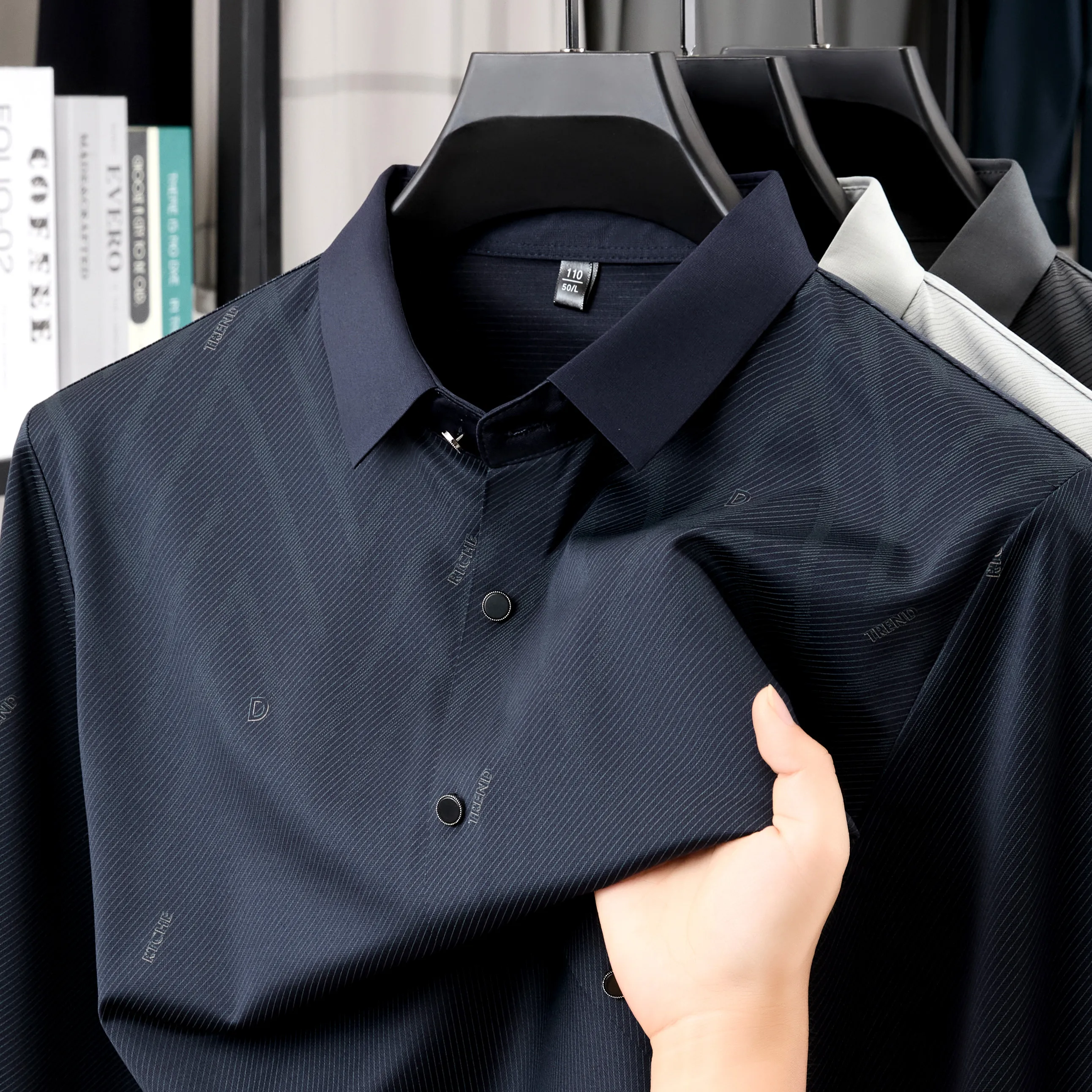 

Мужская рубашка с длинными рукавами, без глажки, деловая повседневная одежда, высококачественная драпированная рубашка из шелкового шелка 202, костюм, элитный костюм