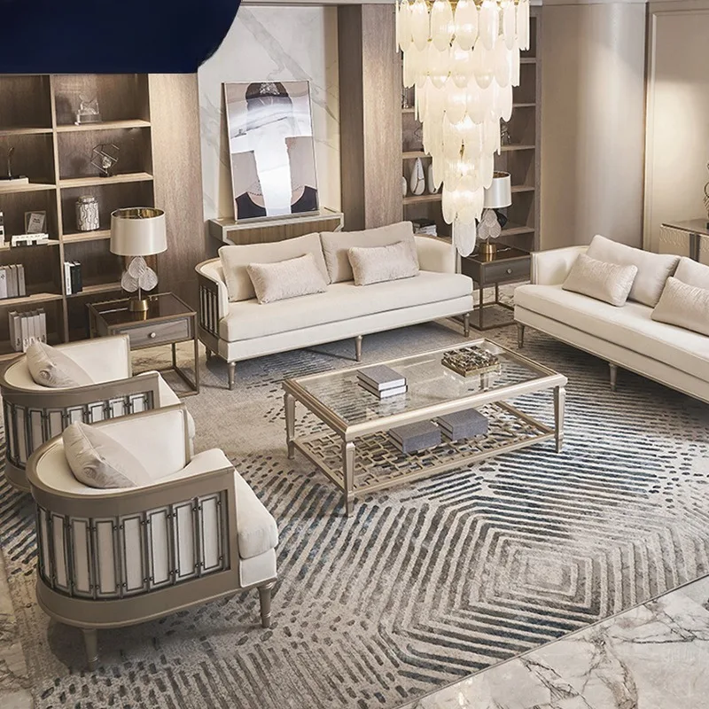 American-style light luxury sofa, small three-seater sofa