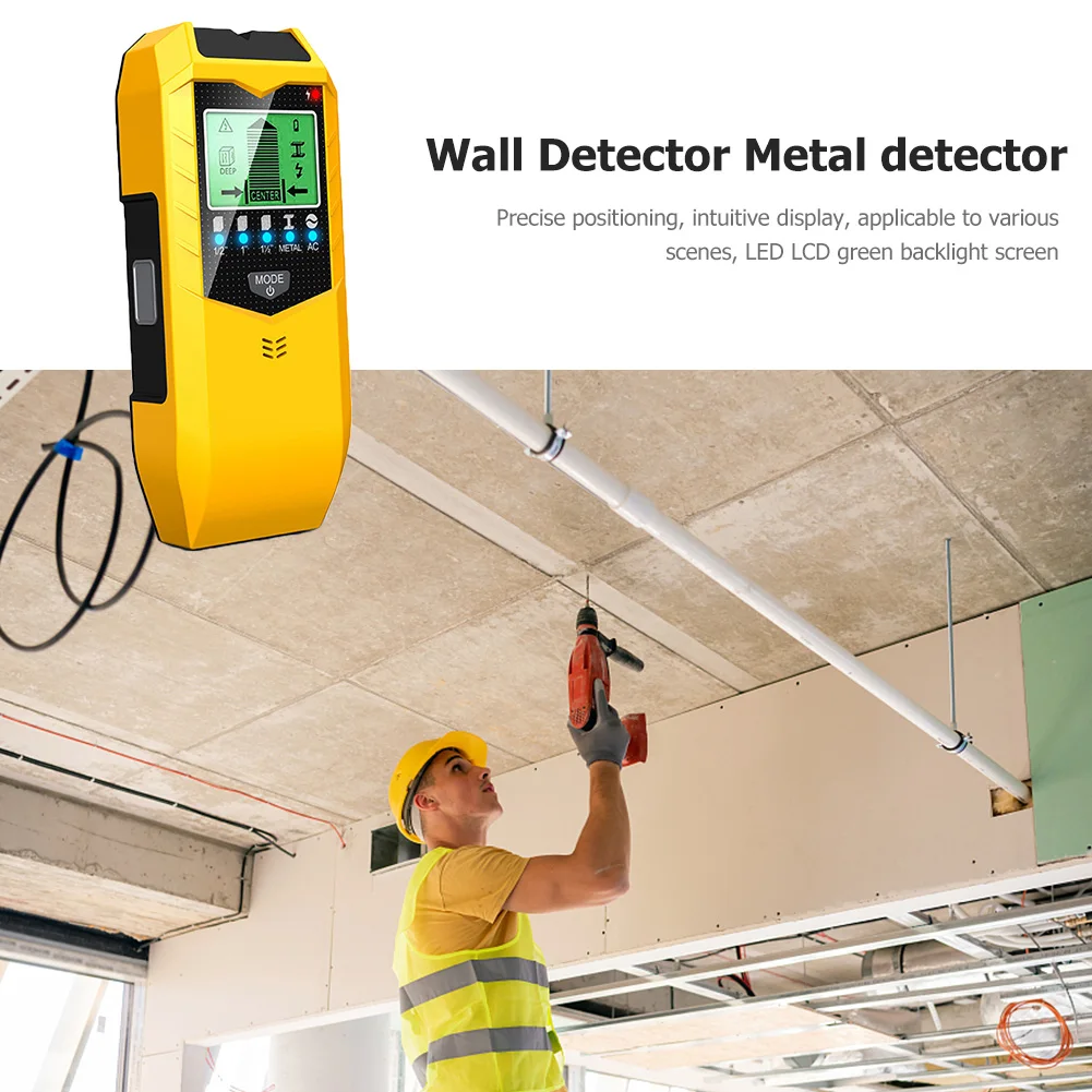 Metal detector di profondità portatile Display digitale LCD Cercatore di tubi di legno Posizionamento preciso Strumenti professionali per pavimento del soffitto domestico