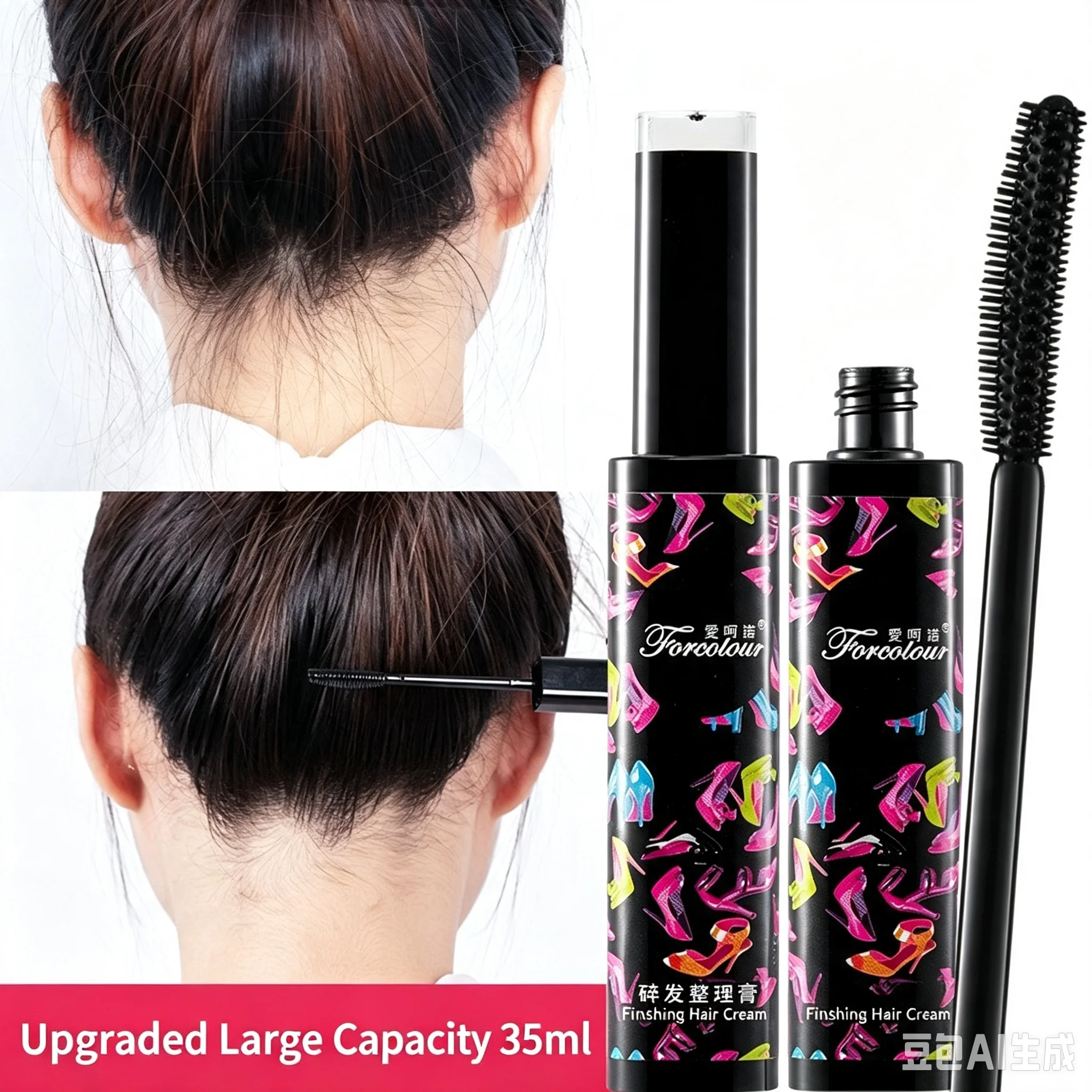 Upgraded 35ml Hair Finishing Cream, Anti-Frizz Non-Greasy Broken Hair Fixing Paste, Flyaway Hair Styling Stick for Tidy Hairstyl