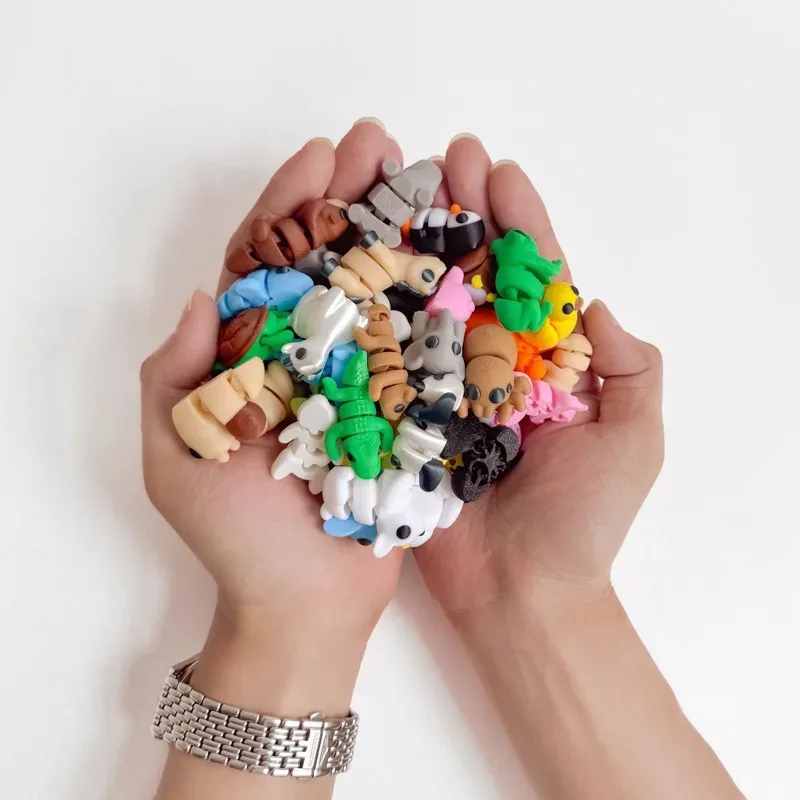3D Printed Mini Animals Multi-Joint Rotatable Fidget Toys Office Desk Decoration Home Decor Animal Model Figurine Kid Gift 피규어