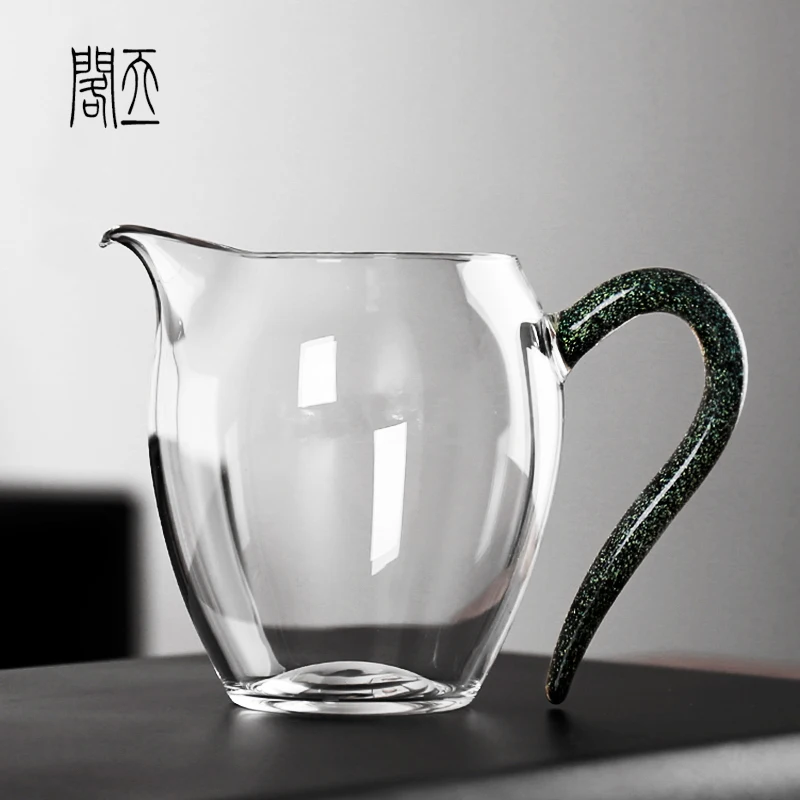 

Thousand Peak Pavilion High-End Thickened Glass Gongfu Tea Set Accessories Tea Ocean Filtered Public Cup Heat Resistant Glass