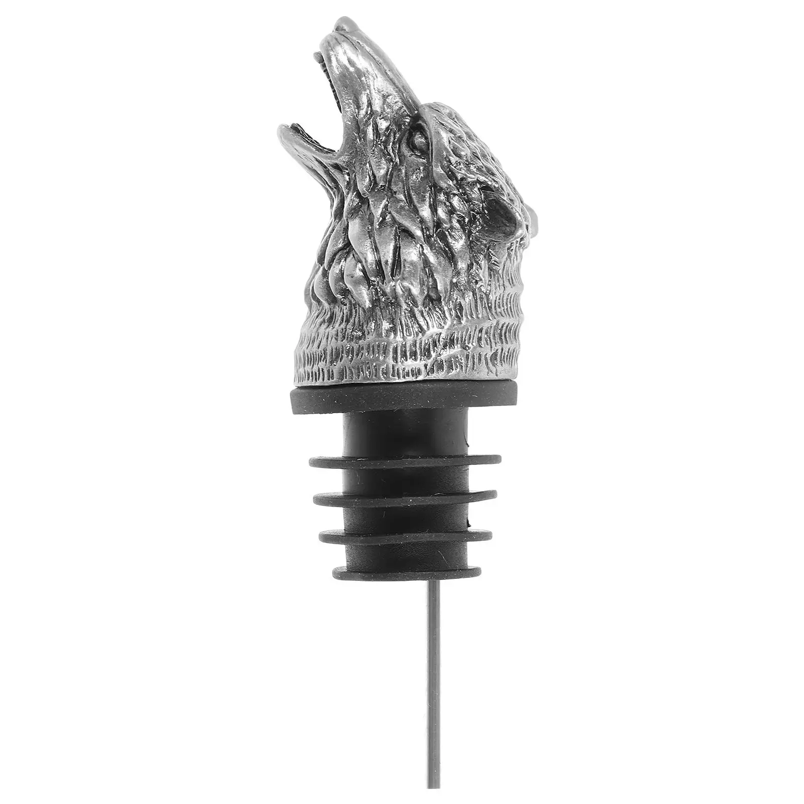 

Stainless Steel Wolf Head Pourer Animal Head Bottle Spouts Alloy Whiskey Pourers Airtight Seal Stopper Vacuum