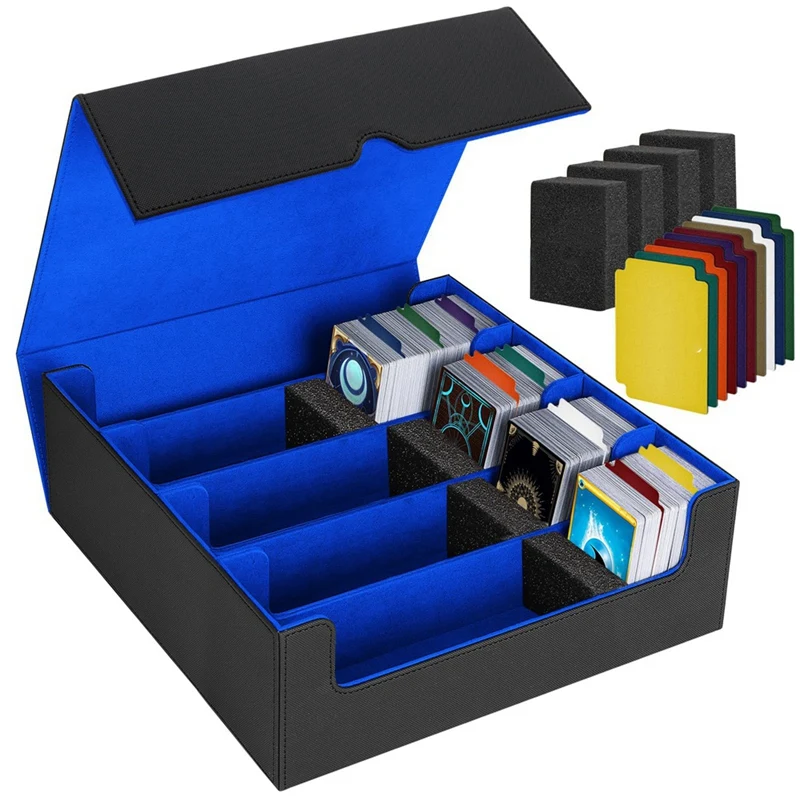 

AT82-Trading Card Storage Box,4 Rows Card Deck Case ,Magnetic Closure Card Box For Game Cards