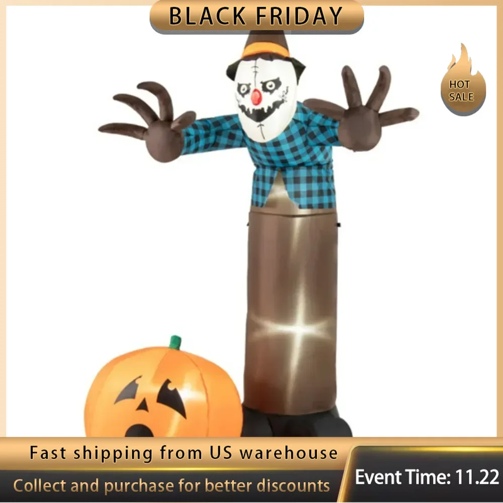 7 feet inflatable decorated Halloween scarecrow