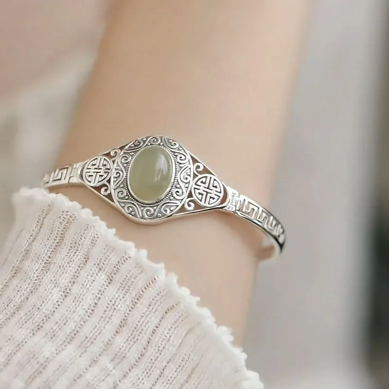 

Императорский браслет в этническом стиле с орнаментом, овальный, для женщин, элегантное легкое роскошное украшение, универсальное традиционное украшение