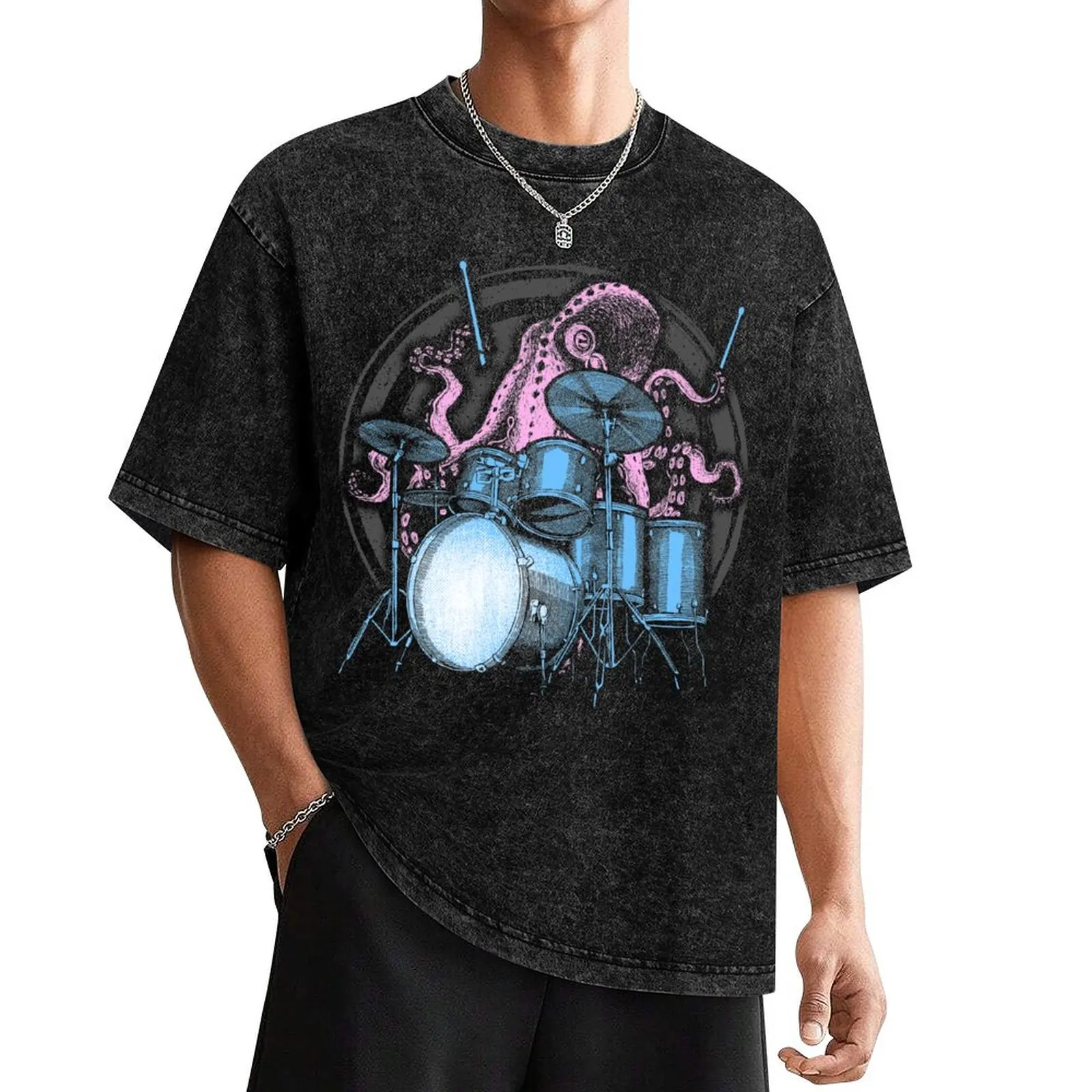 

Octopus Drummer Drum Kit Gift T-shirt T-Shirt fashion shirts new edition luxury clothing labubu fruit of the loom mens t shirts