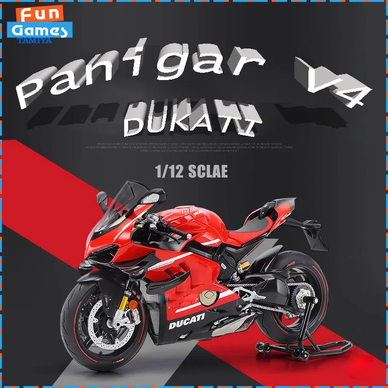 1/12 TAMIYA  Ducati Superleggera Panigar V4 Assembly Motorcycle Model Alloy Diecast Ornament  Custom Vehicle  Boy Birthday Gift