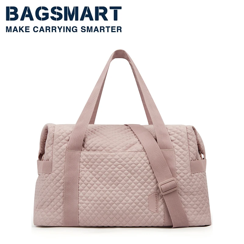 BAGSMART Duffle กระเป๋า Duffle กีฬาสำหรับโรงยิมกันน้ำพกพากระเป๋าขนาดใหญ่ความจุกระเป๋าเดินทางสำหรับสตรี