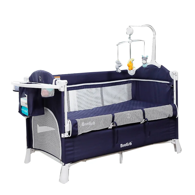 Imbaby cama de bebê portátil, berço com mesa de fraldas, ninho de bebê de dois andares, berço de dormir multifuncional, cercadinho