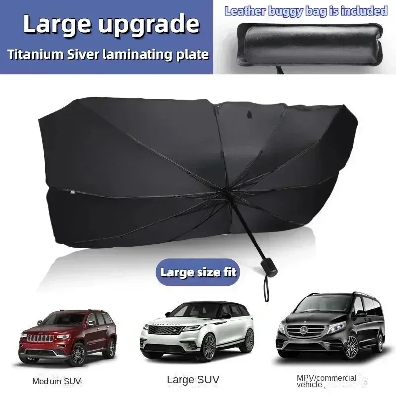 Foldable Car Sunshade Umbrella - Windshield Sun Visor for Sun Protection and Light Blocking, Compact and Portable (Size S/L)